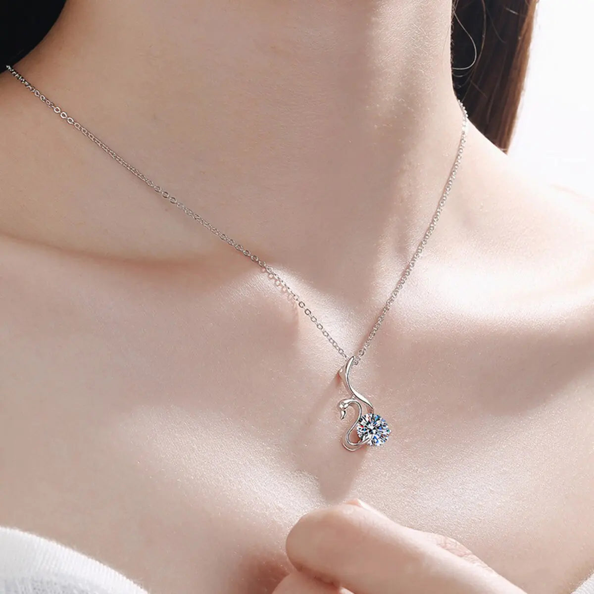 Swan Diamond Necklace
